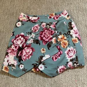 Soprano Asymmetrical Wrap Floral Skort